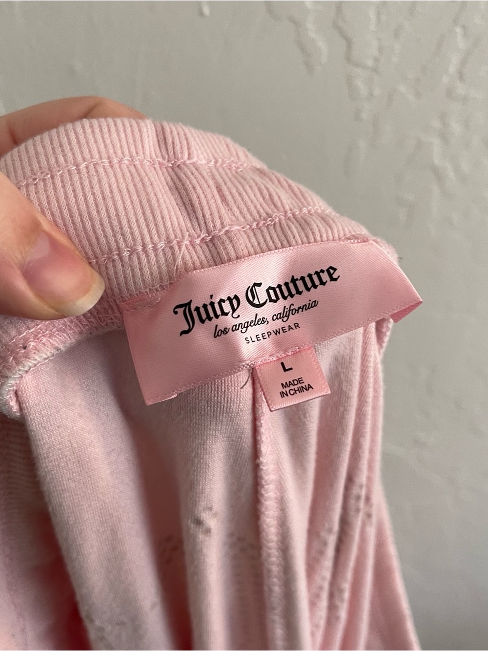 Juicy Couture Baby Pink Juicy Rhinestone Back Velour Pull On Pants Womens Large - Picture 6 of 8
